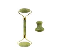 Juego de tableros de piedra Gua Sha, masajeador con rodillo de jade, raspador de gouache, lifting facial, spa, cuidado de la piel, herramientas de belleza(2pc gua sha 02)