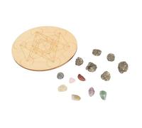 Juego de Tableros de Rejilla de Cristal Curativo, Rejillas de Energía de Piedra de Chakra, Piedras de Chakra Wicca, Tablero de Madera Compuesta para Meditación, Sueño, Decoración