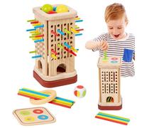 Juego De Tablillas De Madera - Juego Familiar de Torre con Palitos de Colores y Dado,Entrenamiento de Paciencia y Motricidad Fina Juguete Preescolar para Niños y Niñas