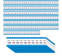 Juego de tablones de anuncios de línea numérica, -100 a 100, línea de números Azul, decoración de Aula, tablón de anuncios, Puerta de Pared, Clase de matemáticas, Suministros de decoración para Aula