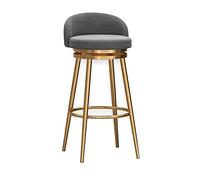 Juego de taburete de bar de 1/2 - Silla giratoria tapizada de terciopelo con marco de metal y respaldo bajo para cocina, comedor, patio, elegante solución de asiento de bar