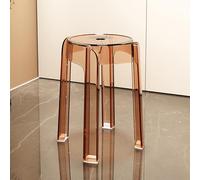 Juego de taburetes apilables de acrílico transparente de plástico sin respaldo para cafetería, hogar, interior y exterior, asiento de comedor decorativo (1 unidad)