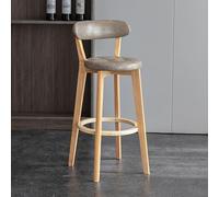 Juego de taburetes de bar de 2 a 28 pulgadas de altura, asiento acolchado, patas de madera maciza, cómodo reposapiés para isla de cocina o comedor, elegante diseño de piel sintética