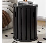 Juego de taburetes de madera apilables, 4 mesas auxiliares redondas para ahorrar espacio, ideal para dormitorio y sala de estar