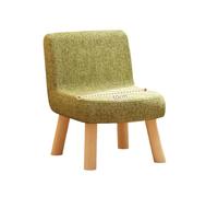 Juego de taburetes de madera maciza con respaldo y cojín de lino extraíble, cómodos taburetes pequeños para el hogar u oficina, esponja de alto rebote, juego de 4