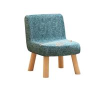 Juego de taburetes de madera maciza con respaldo y cojín de lino extraíble, cómodos taburetes pequeños para el hogar u oficina, esponja de alto rebote, juego de 4