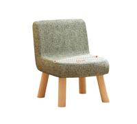 Juego de taburetes de madera maciza con respaldo y cojín de lino extraíble, cómodos taburetes pequeños para el hogar u oficina, esponja de alto rebote, juego de 4