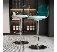 Juego de taburetes giratorios acrílicos, asiento de piel sintética con respaldo transparente, altura hidráulica ajustable sin brazos para cocina, restaurante, bar