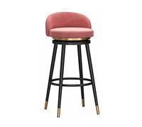 Juego de taburetes giratorios de terciopelo, sillas de 1/2 altura de mostrador con marco de metal de respaldo bajo tapizado para cocina, comedor, patio, isla, elegante asiento de bar