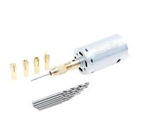 Juego de taladro eléctrico de mano con motor de 12 V CC, 10 brocas helicoidales HSS de 0,5 a 3 mm con 5 pinzas de mandril