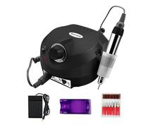 Juego de taladro eléctrico for uñas, cortador de fresado profesional for manicura, limas de uñas, brocas, herramientas for quitar esmalte de Gel(Nero)