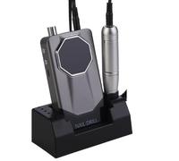 Juego de taladro eléctrico portátil para uñas inalámbrico con brocas y base, diseño compacto para uso profesional en el hogar, pulidor de uñas inalámbrico para salón