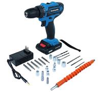 Juego de taladro sin cable,Herramienta de 21 V recargable de 2 velocidades con escobillas,Incluye Juego de Puntas de Atornillador - Reparaciones en Casa, Carpintería, Bricolaje,