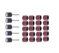 Juego de tambores de lijado, 25 anillos de tambor de lijado con varilla de 1/2 pulgada, cabezal de molienda giratorio abrasivo de grano 40-320 para herramienta giratoria Dremel (grano 320)