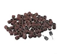 Juego de tambores de lijado de 100 piezas de bandas de grano 80/180/240 de 12 7 mm de diámetro para herramientas giratorias utilizadas en molienda de metal, pulido, polvo y limpieza (180#)