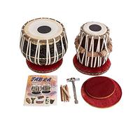 Juego de tambores de mesa indios MAHARAJA de 3 kg de latón negro Bayan, mejor Dayan con libro, martillo, cojines y funda
