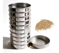 Juego de tamices de clasificación de granos de café, pantalla de malla de acero inoxidable con múltiples capas, bandeja inferior, ideal para uso doméstico, laboratorios y entusiastas del café