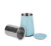 Juego de tamiz de café Tamiz de tamiz de Polvo de café de Malla Fina de Acero Inoxidable con Taza y Tapa para harina de café Tamizado Filtros de café Accesorios para Molinillo(Azul)