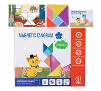 Juego de Tangram, herramienta de aprendizaje magnético, accesorio de