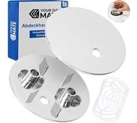 Juego de tapa con filtro de pelo para desagüe de ducha, Ø 90 mm, compatible con desagüe Viega Domoplex, tapa ABS ASA cromada, inserto de filtro de pelo para ducha, tapa de desagüe de ducha