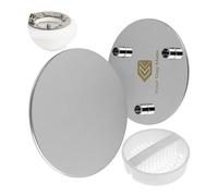 Juego de tapa y filtro de pelos de acero inoxidable para desagüe de ducha, Ø 115 mm, compatible con el juego de desagüe Viega Tempoplex a partir del año de fabricación 2006