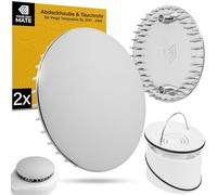Juego de tapa y tubo de inmersión para desagüe de ducha, Ø 112 mm, compatible con el juego de desagüe Viega Tempoplex del año de modelo 2001-2006, tapa ABS cromada, sección de tubo blanca