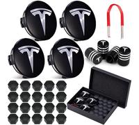 Juego de tapacubos Tesla LEKEFETO Center para Model 3 y Y, Accesorios, tuercas de rueda con logo Tesla