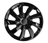 Juego de tapacubos y aletas radiales en set de 4 piezas para auto 14 pulg negro