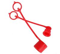 Juego de tapas antipolvo de conector rápido hidráulico, protector de PVC para acoplador rápido serie FF, puerto de rosca interna de 15 mm, diseño recto, presión de aceite roja (FF-03 (3/8))
