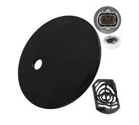 Juego de tapas con filtro de pelo para desagüe de ducha, Ø 90 mm, compatible con desagüe Viega Domoplex, tapa ABS ASA negra, filtro de pelo para ducha, tapa de desagüe de ducha