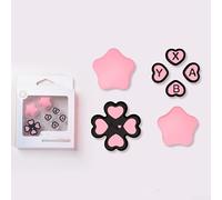 Juego de tapas de botón para Nintendo Switch 2, transforma tu mando con accesorios de silicona fáciles de usar (corazón rosa negro)