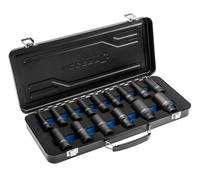 Juego de tapas de impacto 1/2, 15 piezas, CrMo, largo HT4R049