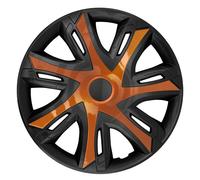 Juego de tapas de rueda de 16 pulgadas N Power para coche 4 piezas negro-cobre