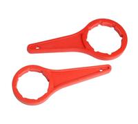 Juego de tapas de tambor industriales de plástico rojo para llaves de 5 a 10 l, 2 piezas de 20 a 30 l y tambores con herramienta de agarre adaptada, apertura ingeniosa, cierre de abridor, construcción