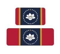Juego de tapetes de cocina con estampado de bandera del estado de Mississippi, para varios espacios interiores y exteriores