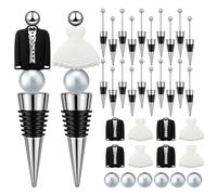 Juego de tapones para botellas con cuentas para fiesta de boda que añade un toque de artesanía a tu boda y personaliza tu día especial