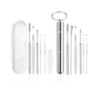 Juego De Tapones Para Los Oídos De 12 Piezas, Juego De Tapones Para Los Oídos Con Resorte En Espiral, Herramienta Para Quitar El Cerumen De Acero Inoxidable, Práctico Removedor De Cerumen