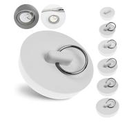 Juego de Tapones universales, Paquete de 6 con Todos los tamaños, en Blanco, tapón de desagüe de Goma para Tapas de válvulas de 1 1/8" a 1 7/8" Pulgadas, tapón de desagüe de Fregadero