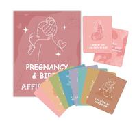 Juego de tarjetas de afirmación de embarazo, 50 piezas de baraja de aliento laboral, tarjetas de apoyo para el parto bohemio, kit de orientación para el empoderamiento de la maternidad