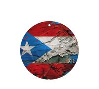 Juego de tarjetas de ambientador de coche redondas con diseño de bandera de Puerto Rico, aroma a lavanda, 10/24 piezas