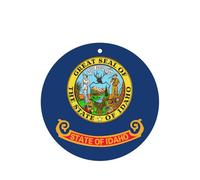 Juego de tarjetas de ambientador de coche redondas con diseño de bandera del estado de Idaho, ambientador colgante con aroma a lavanda, 10/24 piezas