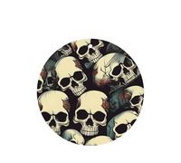 Juego de tarjetas de ambientador de coche redondas con diseño de calavera, aroma a lavanda, 10/24 piezas