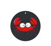 Juego de tarjetas de ambientador de coche redondas con diseño de cangrejo de dibujos animados, ambientador colgante con aroma a lavanda, 10/24 piezas