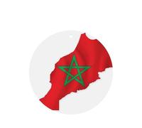 Juego de tarjetas de ambientador de coche redondas con diseño de mapa de la bandera de Marruecos, ambientador colgante con aroma a lavanda, 10/24 piezas