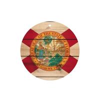 Juego de tarjetas de ambientador de coche redondas de grano de madera con diseño de bandera de Florida, ambientador colgante con aroma a lavanda, 10/24 piezas