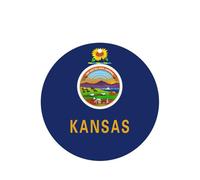Juego de tarjetas de ambientador redondas para coche, diseño de bandera del estado de Kansas, ambientador colgante con aroma a lavanda, 10/24 piezas