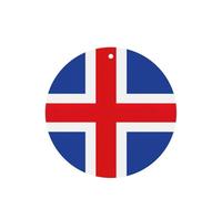Juego de tarjetas de ambientadores redondos para coche, diseño de bandera de Islandia, aroma a lavanda, 10/24 piezas