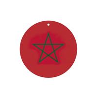 Juego de tarjetas de ambientadores redondos para coche, diseño de bandera de Marruecos, aroma a lavanda, 10/24 piezas
