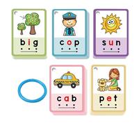 Juego de tarjetas de aprendizaje de lectura - 70 cartas | Phonics juegos educativos a partir de 3 años para niños familia jardín de infantes casa viaje