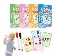 Juego de Tarjetas de cálculo Vertical: ayudas de Aprendizaje reescribibles para la Escuela Primaria, Tarjetas de práctica limpiables para matemáticas, Suma, división de multiplicación, Ayuda ed